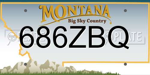 686ZBQ Montana License Plate