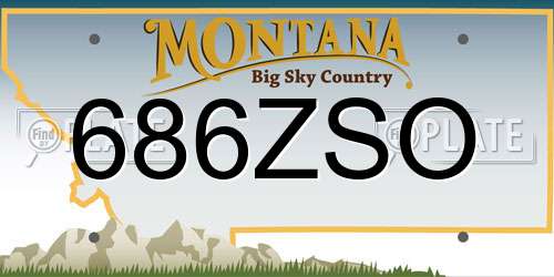 686ZSO Montana License Plate