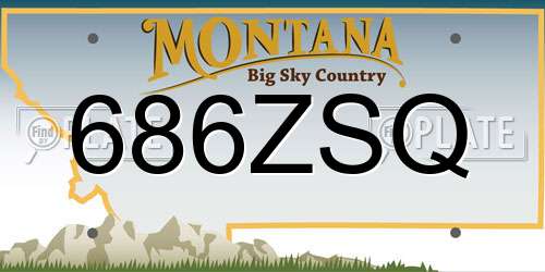 686ZSQ Montana License Plate