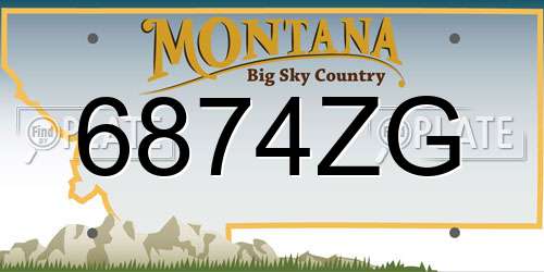 6874ZG Montana License Plate