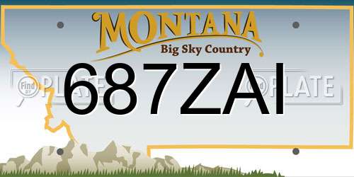 687ZAI Montana License Plate