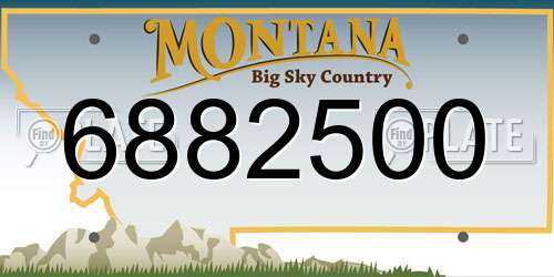 6882500 Montana License Plate