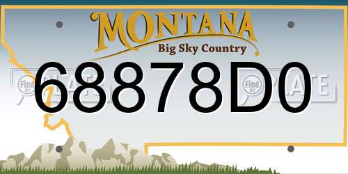 68878D0 Montana License Plate