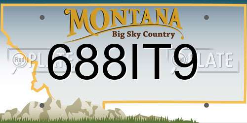 688IT9 Montana License Plate