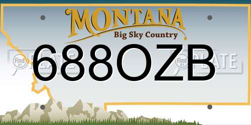 688OZB Montana License Plate