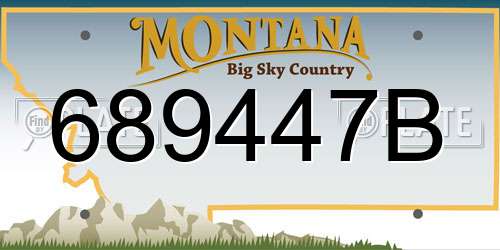 689447B Montana License Plate