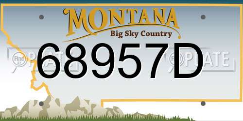 68957D Montana License Plate