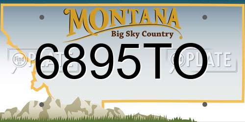 6895TO Montana License Plate