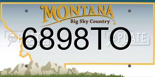 6898TO Montana License Plate