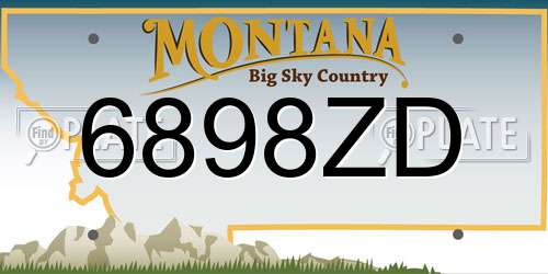 6898ZD Montana License Plate
