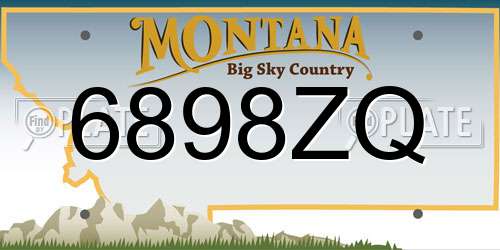 6898ZQ Montana License Plate
