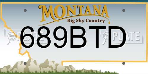 689BTD Montana License Plate