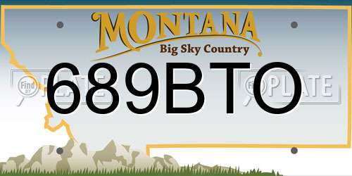 689BTO Montana License Plate