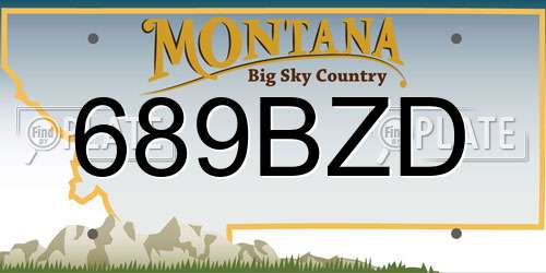 689BZD Montana License Plate