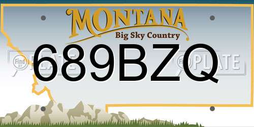 689BZQ Montana License Plate