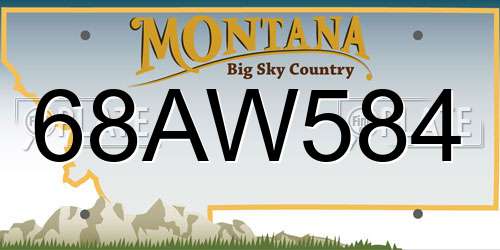 68AW584 Montana License Plate