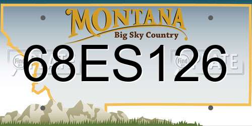 68ES126 Montana License Plate