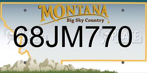 68JM770 Montana License Plate