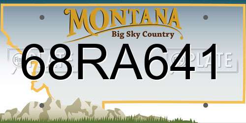 68RA641 Montana License Plate