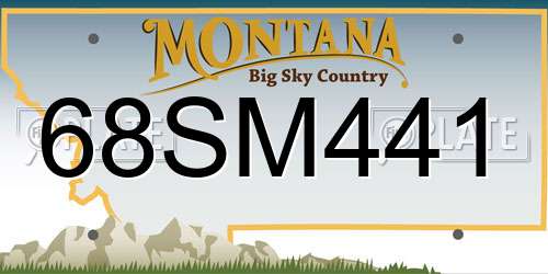 68SM441 Montana License Plate