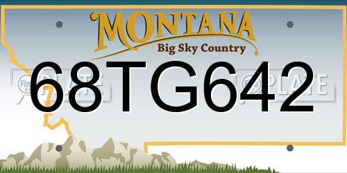 68TG642 Montana License Plate