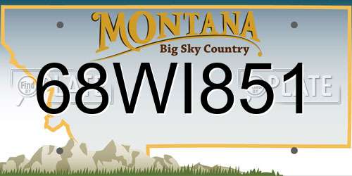 68WI851 Montana License Plate