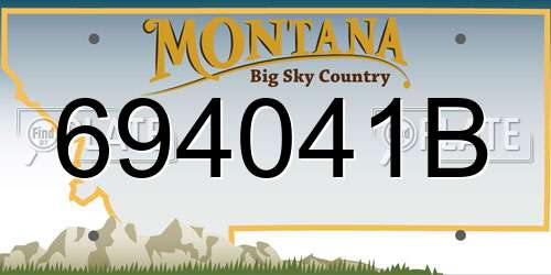 694041B Montana License Plate