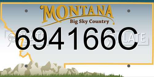 694166C Montana License Plate