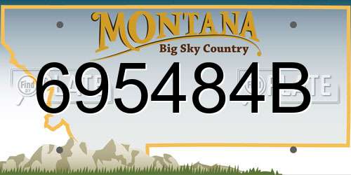 695484B Montana License Plate