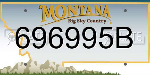 696995B Montana License Plate