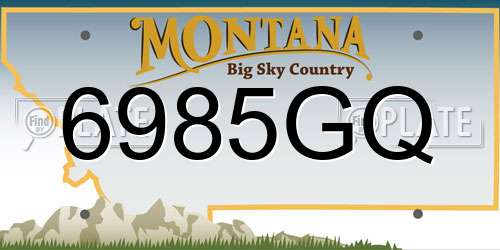 6985GQ Montana License Plate