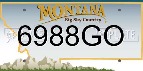 6988GO Montana License Plate