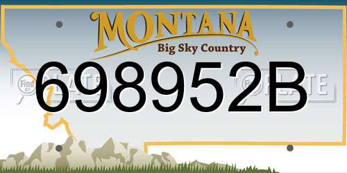 698952B Montana License Plate