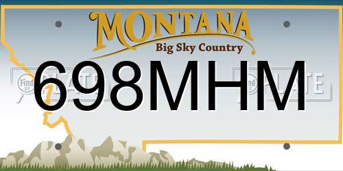 698MHM Montana License Plate