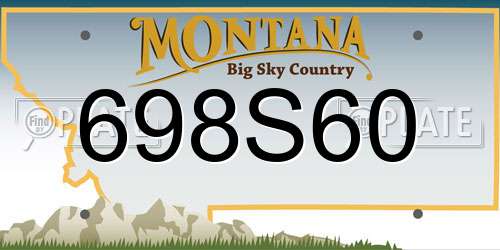 698S60 Montana License Plate