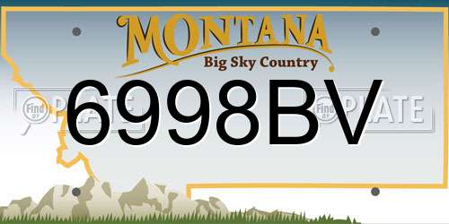6998BV Montana License Plate