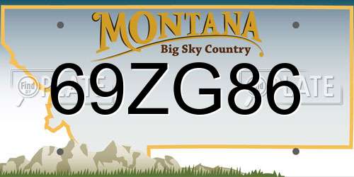 69ZG86 Montana License Plate
