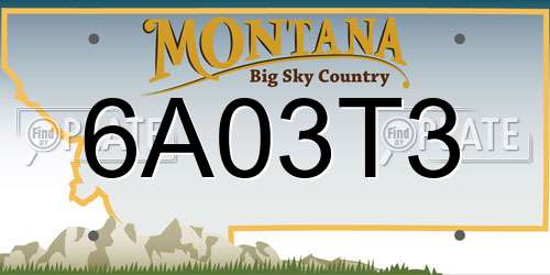 6A03T3 Montana License Plate