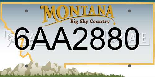 6AA2880 Montana License Plate