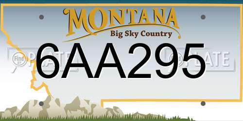 6AA295 Montana License Plate