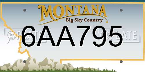 6AA795 Montana License Plate