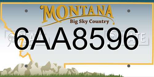 6AA8596 Montana License Plate