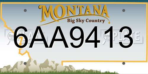 6AA9413 Montana License Plate