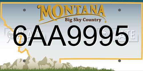 6AA9995 Montana License Plate