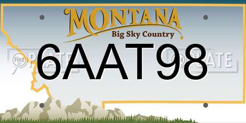 6AAT98 Montana License Plate