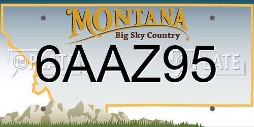 6AAZ95 Montana License Plate