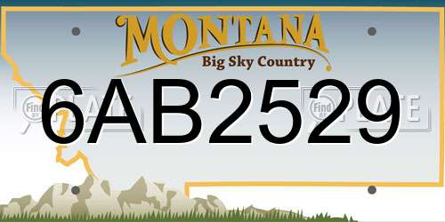 6AB2529 Montana License Plate