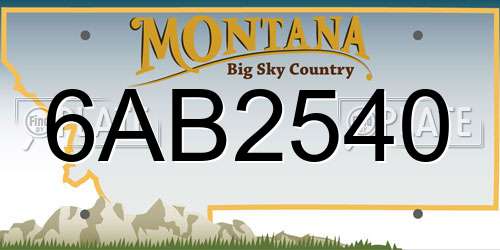 6AB2540 Montana License Plate