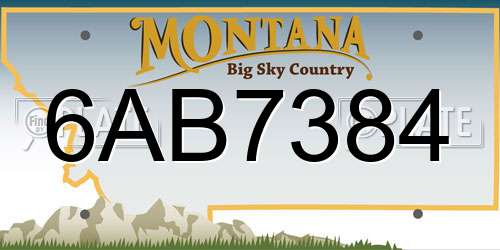 6AB7384 Montana License Plate