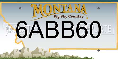 6ABB60 Montana License Plate
